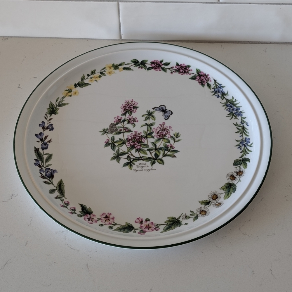 Royal Worcester Herbs Porcelain Wild Thyme Round Platter 13.5"